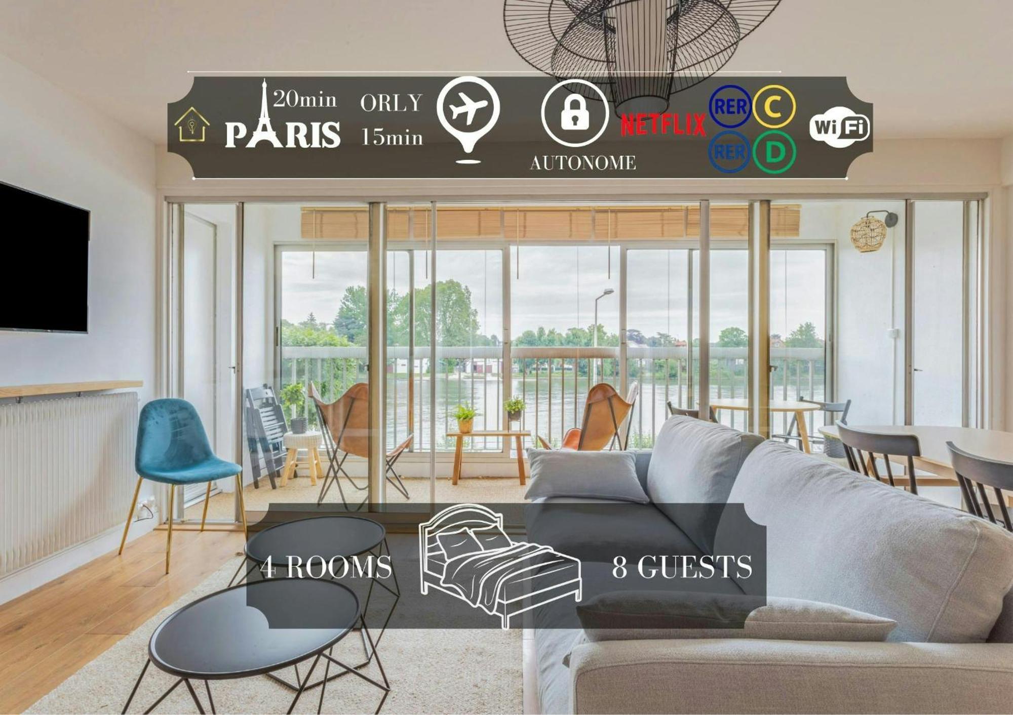 Appart'Hotel Luminous Vue Seine- Paris 15Min جوفيزي سور أورج المظهر الخارجي الصورة
